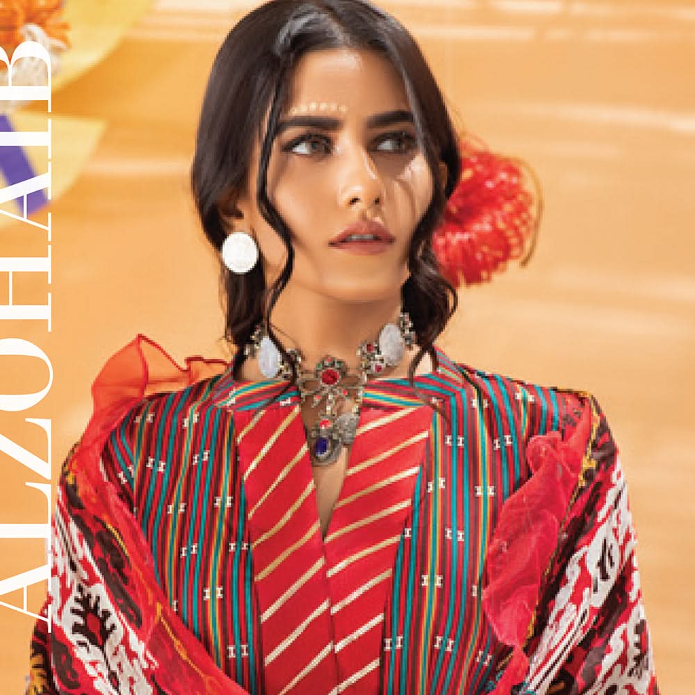 Monsoon Printed Lawn 3 Pcs Un-Stitched Suit Vol 1 - 5-A, Women, 3Pcs Shalwar Suit, Al-Zohaib Textiles, Chase Value