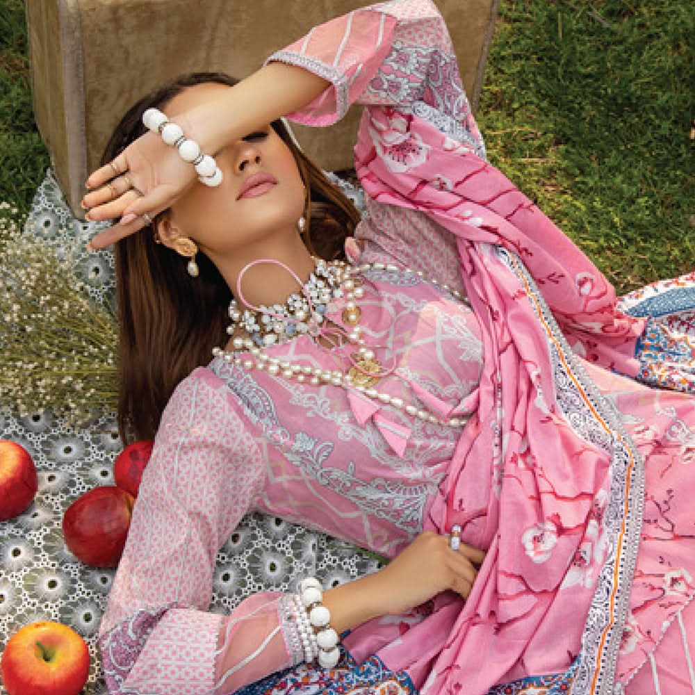 Anum Classic Printed Lawn 3 Pcs Un-Stitched Suit Vol 3 - 5-B, Women, 3Pcs Shalwar Suit, Al-Zohaib Textiles, Chase Value