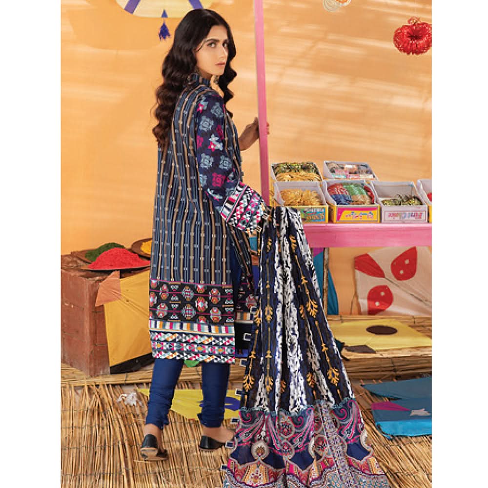 Monsoon Printed Lawn 3 Pcs Un-Stitched Suit Vol 1 - 5-B, Women, 3Pcs Shalwar Suit, Al-Zohaib Textiles, Chase Value