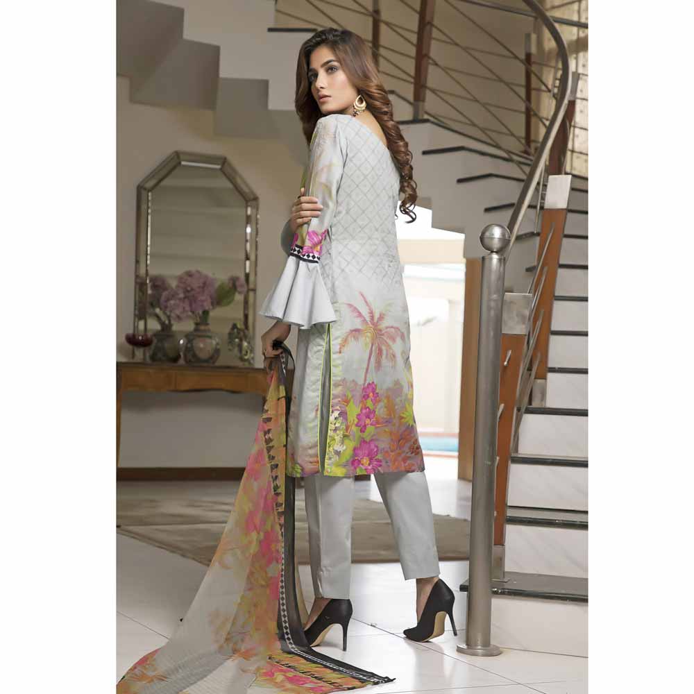 Zmaria Embroidered Lawn Un-Stitched Suit - 5B, Women, 3Pcs Shalwar Suit, ZS Textiles, Chase Value