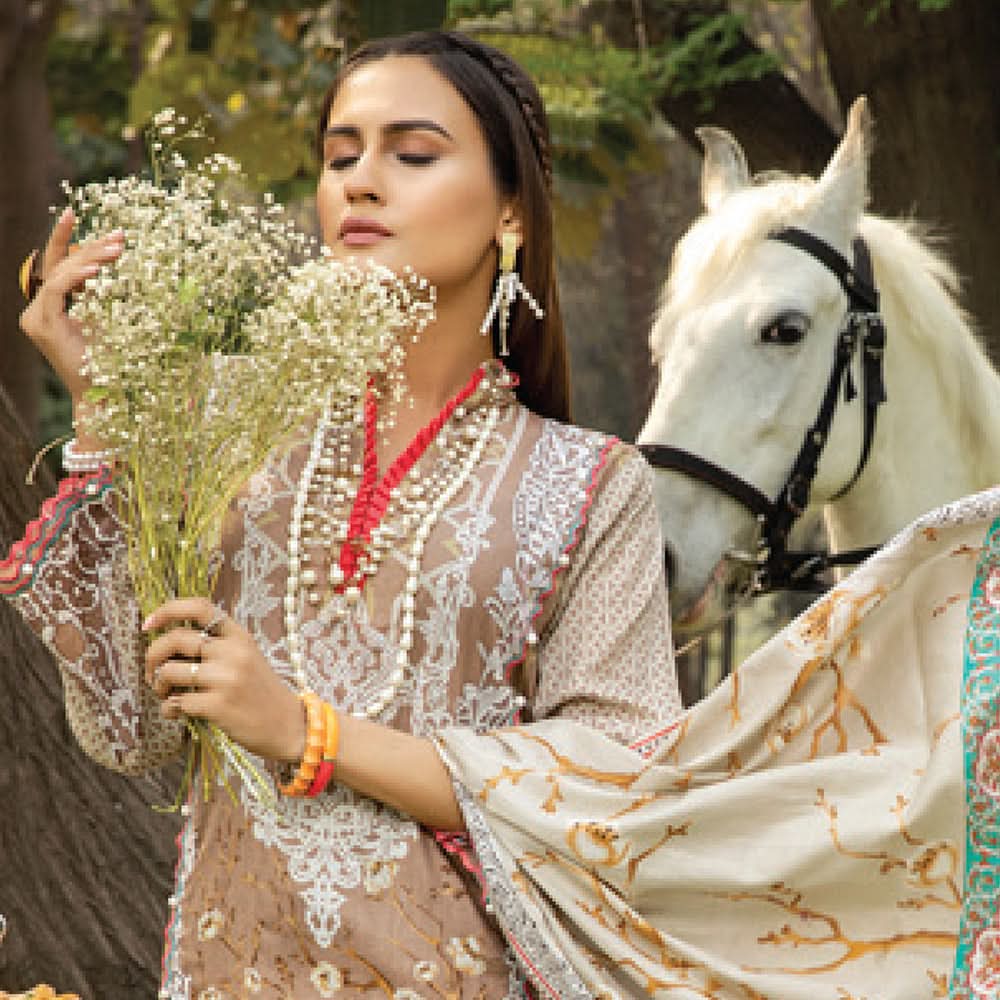 Anum Classic Printed Lawn 3 Pcs Un-Stitched Suit Vol 3 - 5-C, Women, 3Pcs Shalwar Suit, Al-Zohaib Textiles, Chase Value