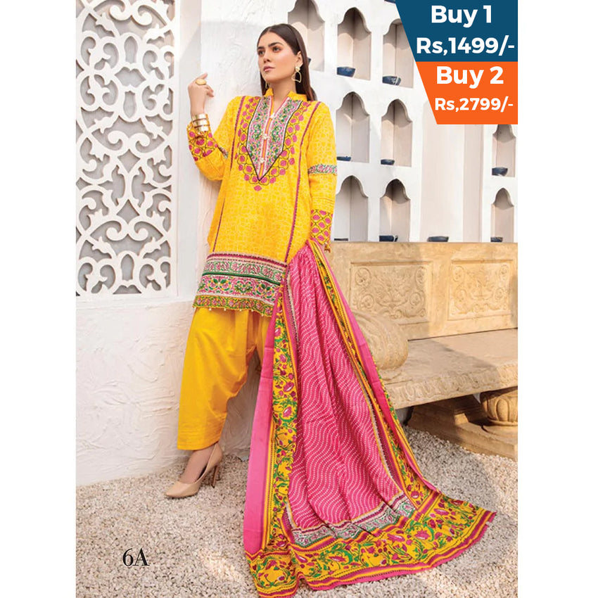 Anum Classic Printed Lawn 3 Pcs Un-Stitched Suit V 5 - 6-A, Women, 3Pcs Shalwar Suit, Al-Zohaib Textiles, Chase Value