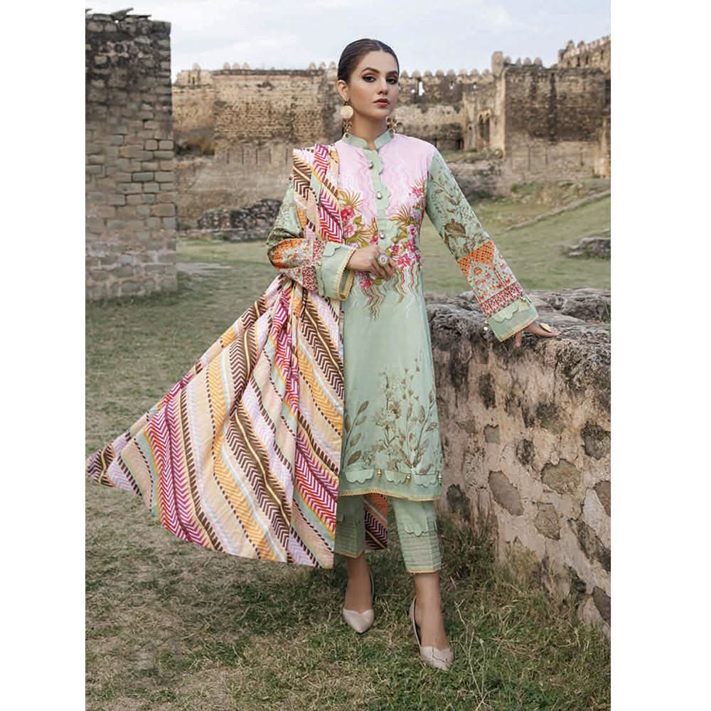 Monsoon Printed Lawn 3 Pcs Un-Stitched Suit Vol 2 - 6-C, Women, 3Pcs Shalwar Suit, Al-Zohaib Textiles, Chase Value