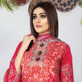 Morja Digital Printed Viscose with Chikan Kari 3 Pcs Un-Stitched Suit - 06, Women, 3Pcs Shalwar Suit, UK Fashion, Chase Value