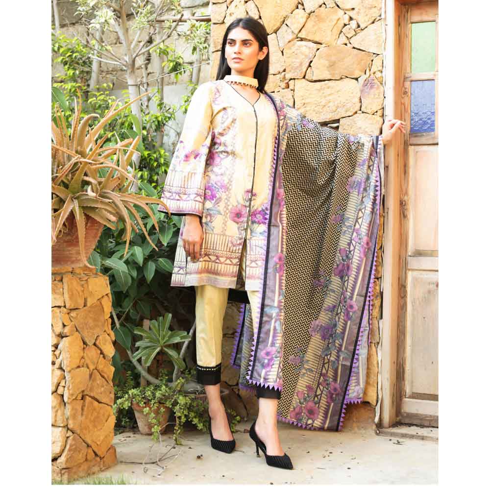 Cotrina Printed Cotton 3 Piece Un-Stitched Suit - 06, Women, 3Pcs Shalwar Suit, Regalia Textiles, Chase Value