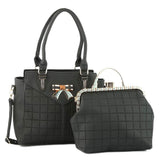Women's Handbag 2 Pcs (6014) - Black, Women, Bags, Chase Value, Chase Value