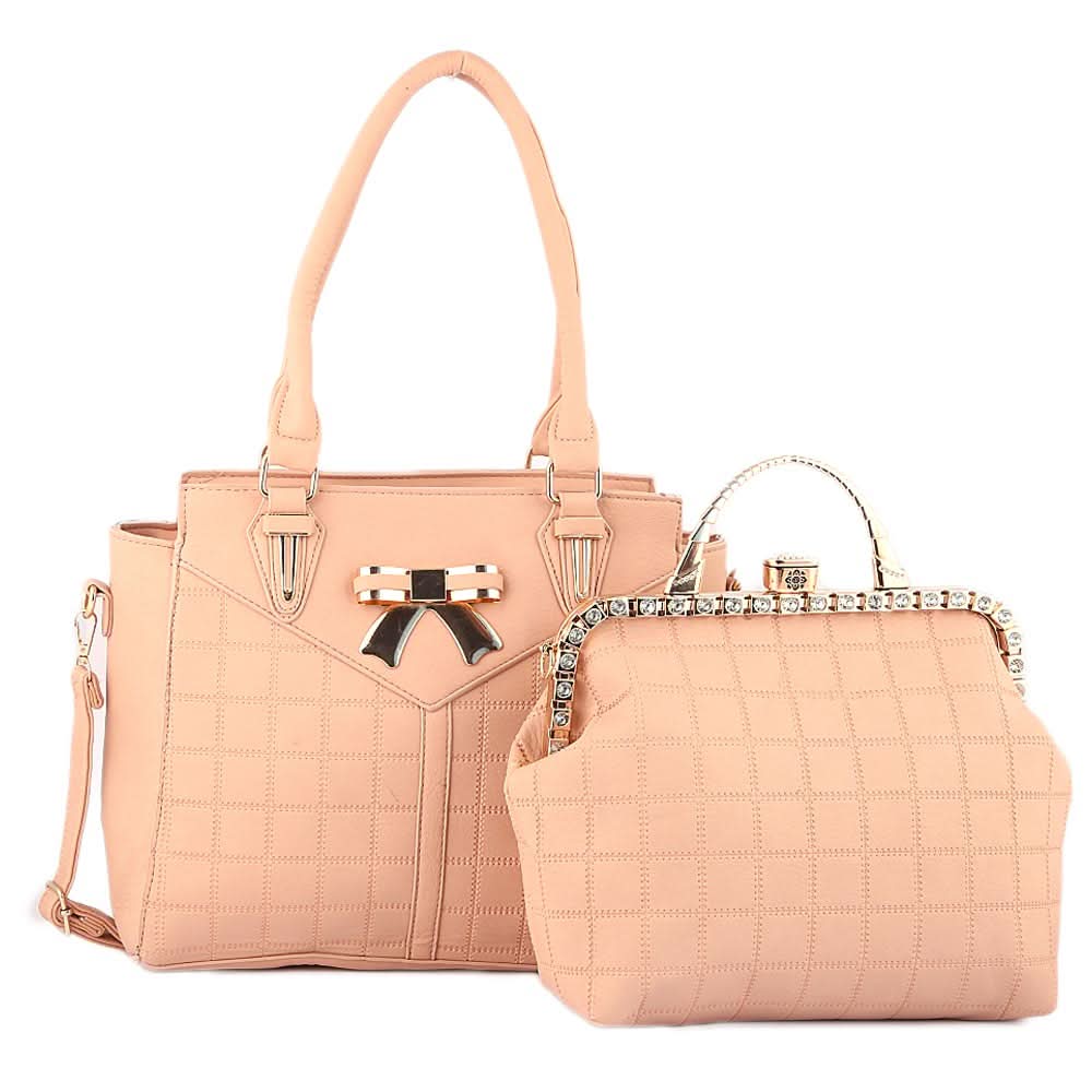 Women's Handbag 2 Pcs (6014) - Pink, Women, Bags, Chase Value, Chase Value