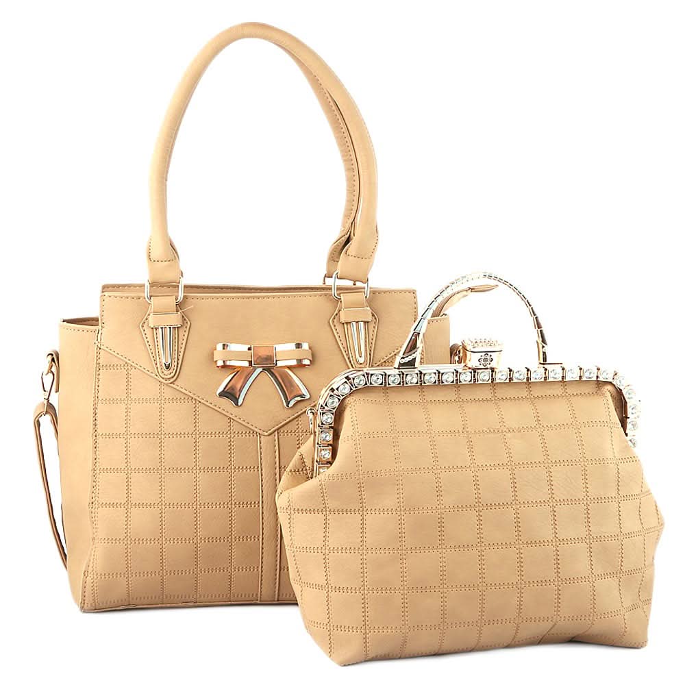 Women's Handbag 2 Pcs (6014) - Khaki, Women, Bags, Chase Value, Chase Value
