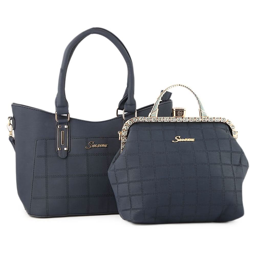Women's Handbag 2 Pcs (6015) - Blue, Women, Bags, Chase Value, Chase Value