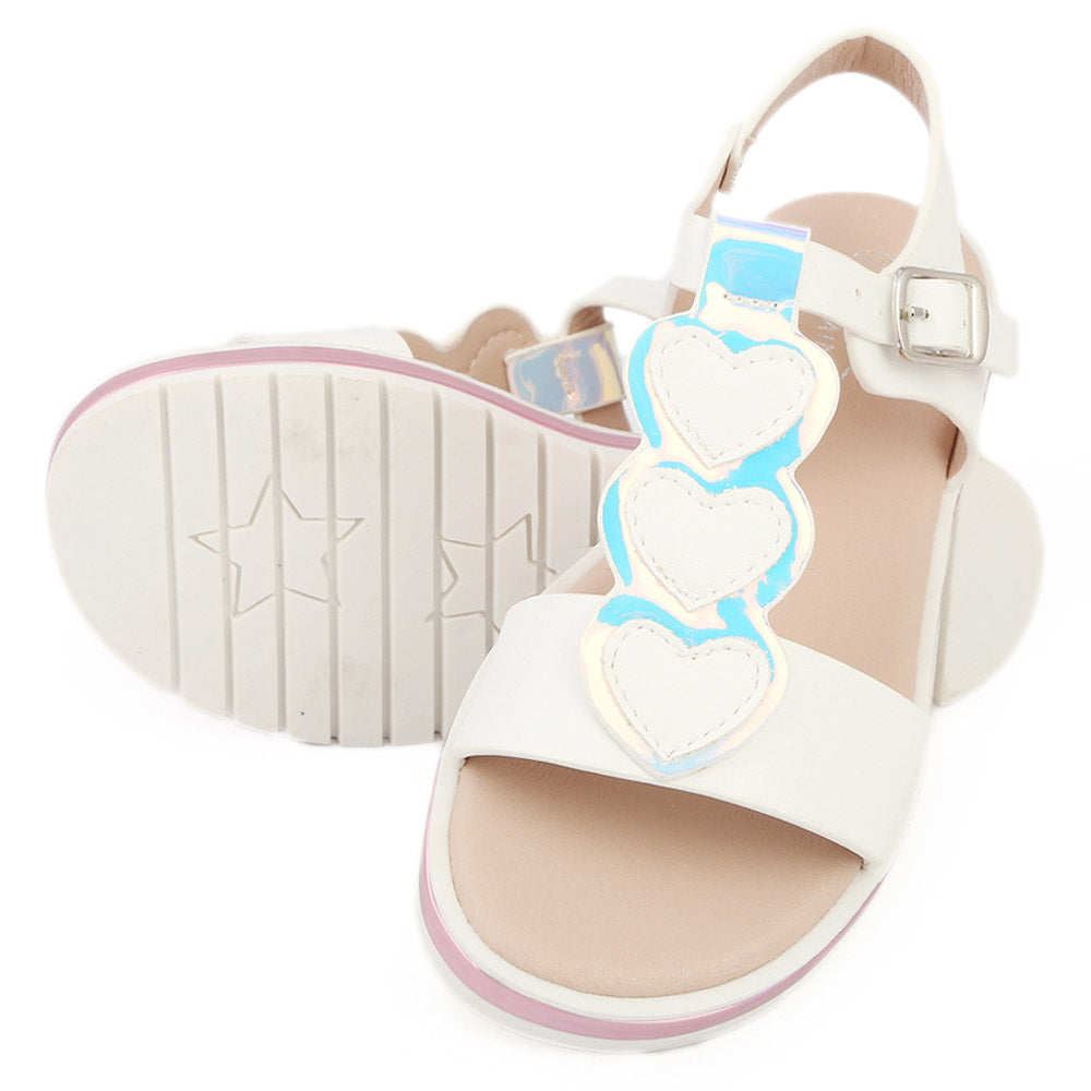 Girls Fancy Sandal (61710) - White, Kids, Girls Sandals, Chase Value, Chase Value