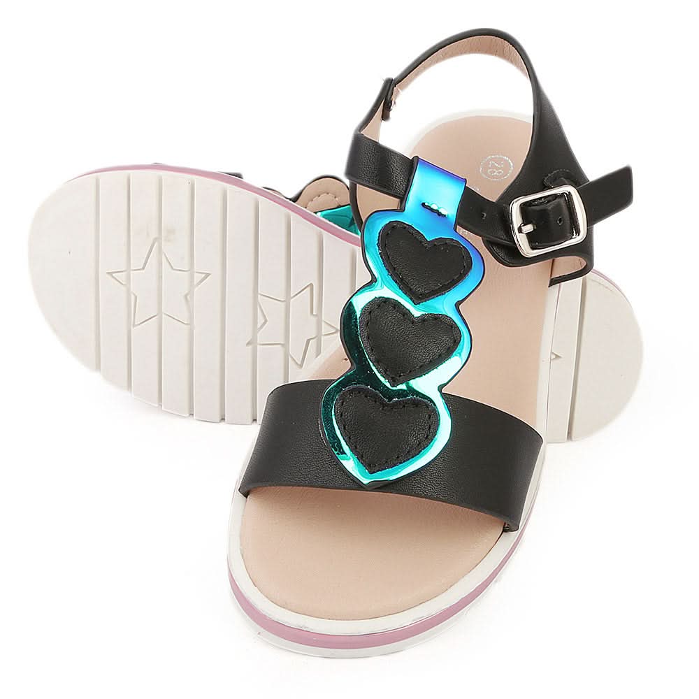 Girls Fancy Sandal (61710) - Black, Kids, Girls Sandals, Chase Value, Chase Value