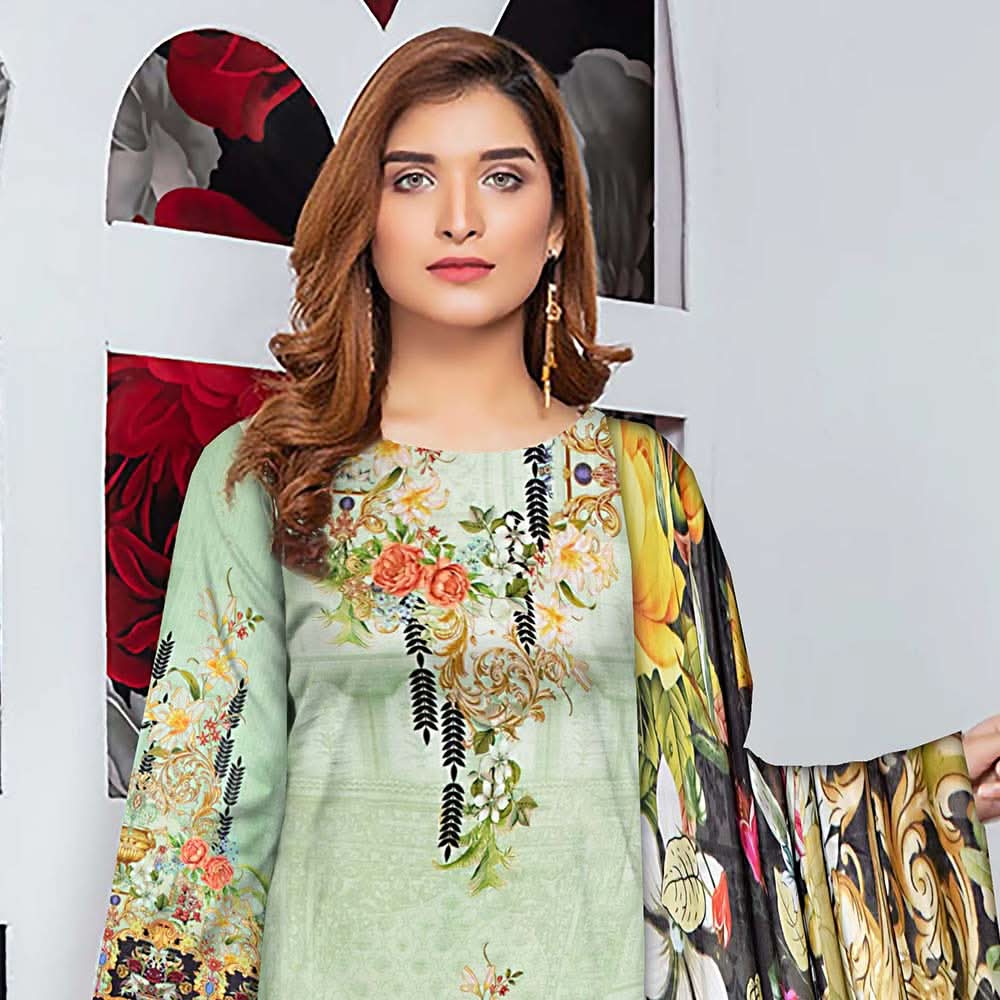 Tehzeeb Digital Printed Viscose 3 Pcs Un-Stitched Suit - 04, Women, 3Pcs Shalwar Suit, Ulfat Textile, Chase Value
