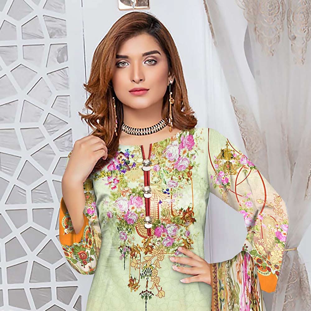 Tehzeeb Digital Printed Viscose 3 Pcs Un-Stitched Suit - 05, Women, 3Pcs Shalwar Suit, Ulfat Textile, Chase Value