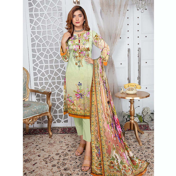 Tehzeeb Digital Printed Viscose 3 Pcs Un-Stitched Suit - 05, Women, 3Pcs Shalwar Suit, Ulfat Textile, Chase Value
