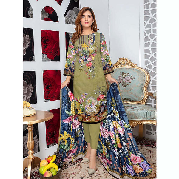 Tehzeeb Digital Printed Viscose 3 Pcs Un-Stitched Suit - 06, Women, 3Pcs Shalwar Suit, Ulfat Textile, Chase Value