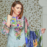 Tehzeeb Digital Printed Viscose 3 Pcs Un-Stitched Suit - 09, Women, 3Pcs Shalwar Suit, Ulfat Textile, Chase Value