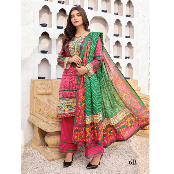 Anum Classic Printed Lawn 3 Pcs Un-Stitched Suit V 5 - 6-B, Women, 3Pcs Shalwar Suit, Al-Zohaib Textiles, Chase Value
