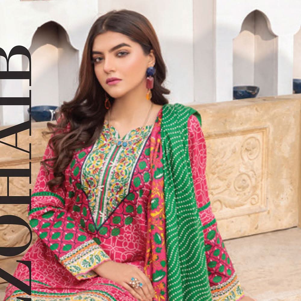 Anum Classic Printed Lawn 3 Pcs Un-Stitched Suit V 5 - 6-B, Women, 3Pcs Shalwar Suit, Al-Zohaib Textiles, Chase Value