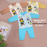Newborn Boy Full Sleeves Polar Suit Pack Of 3 - Multi, Kids, NB Boys Sets And Suits, Chase Value, Chase Value