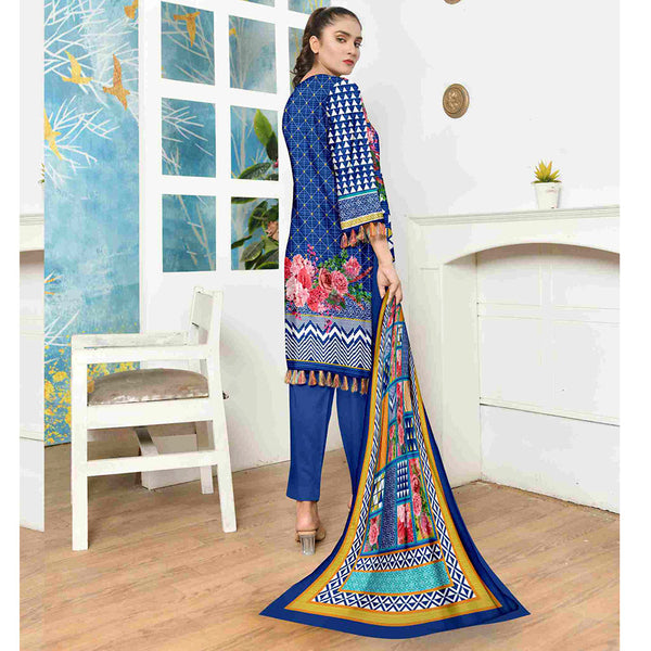Tehzeeb Digital Printed Cambric 3Pcs Unstitched Suit V2 - 6, Women, 3Pcs Shalwar Suit, Ulfat Textile, Chase Value
