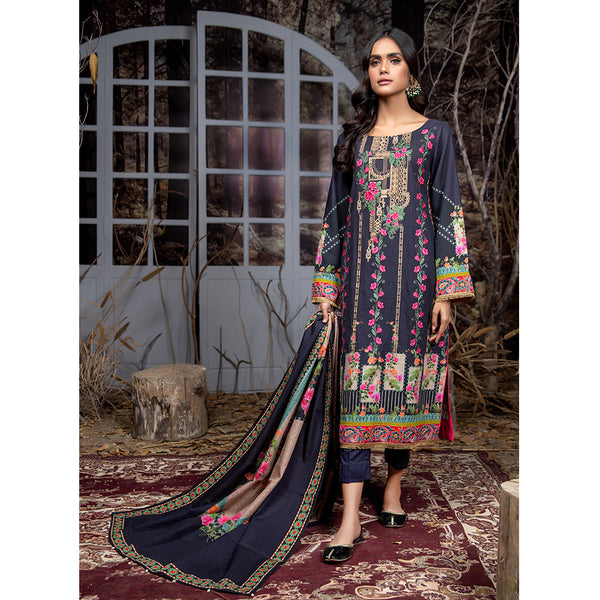 Salina Printed & Embroidered Khaddar 3 Pcs Un-Stitched Suit Vol 2 - 06, Women, 3Pcs Shalwar Suit, Regalia Textiles, Chase Value