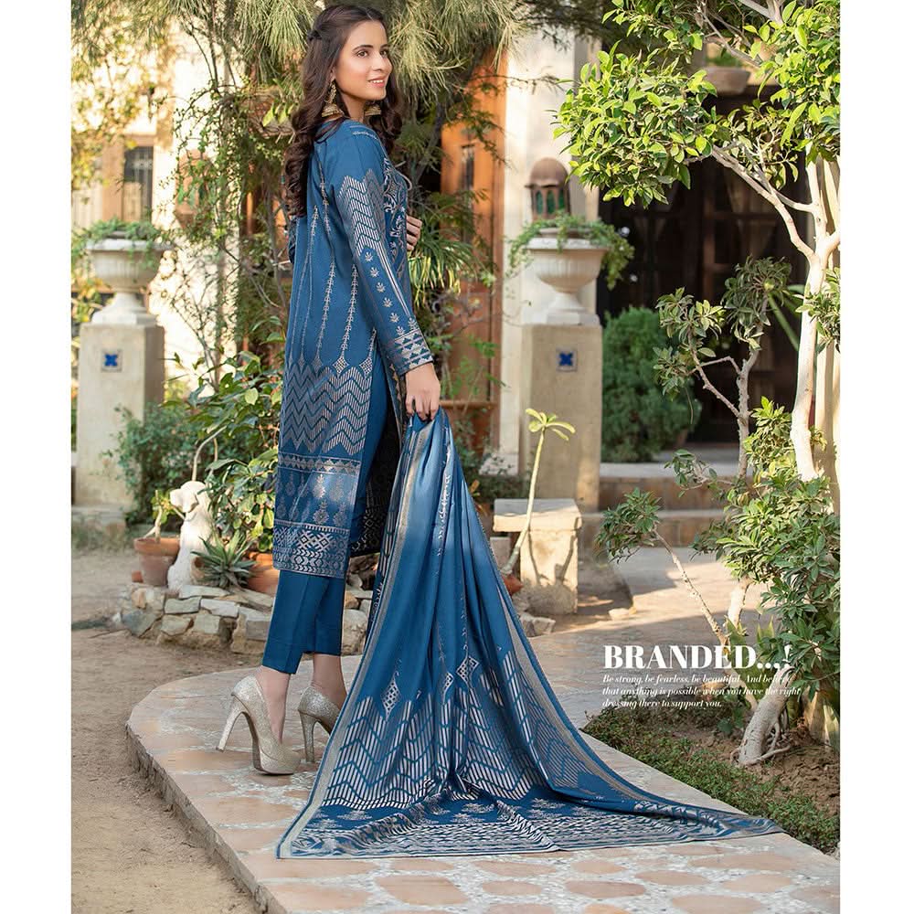 RA PEACH Jacquard Baroshia unstitched 3pc Suit, Women, 3Pcs Shalwar Suit, Chase Value, Chase Value