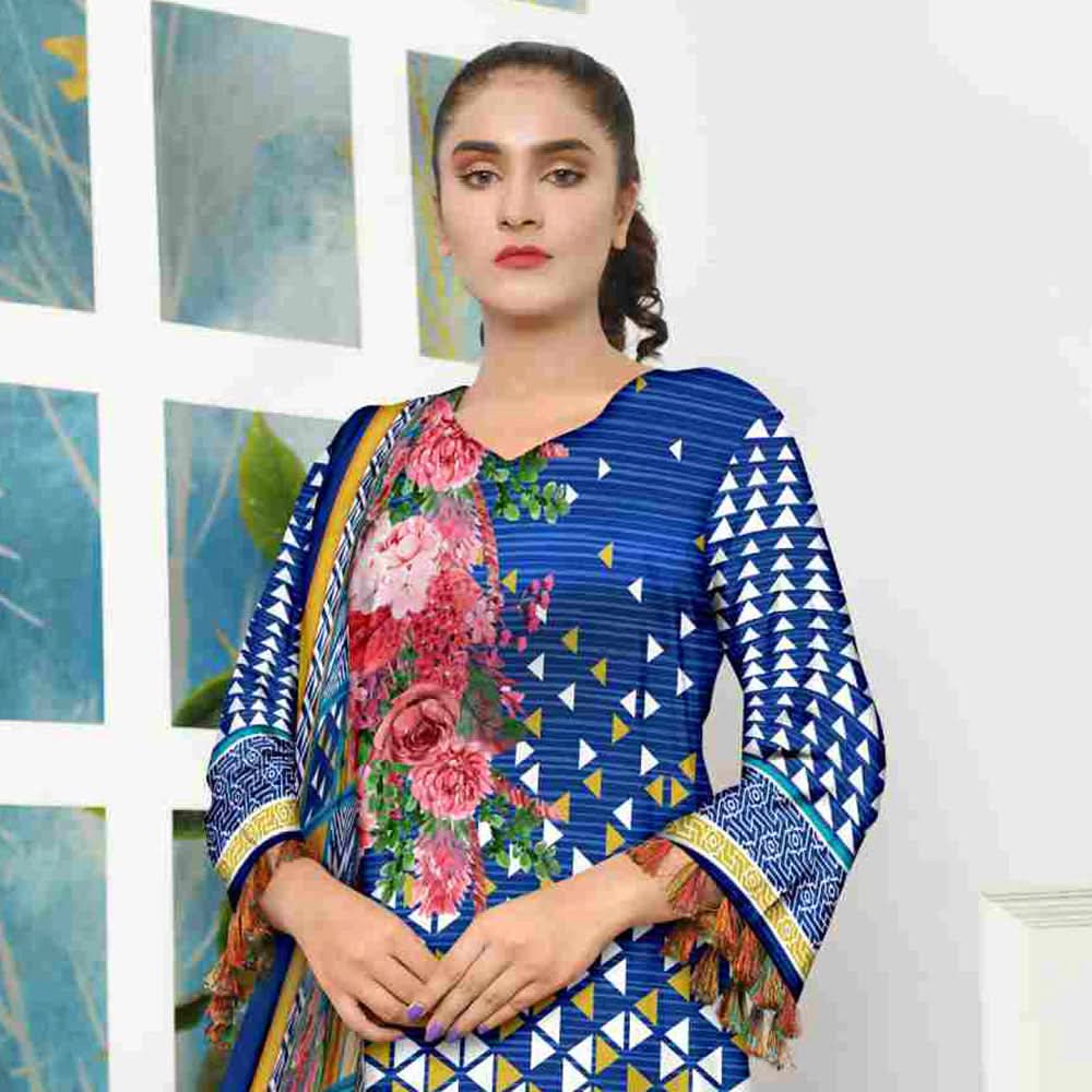 Tehzeeb Digital Printed Cambric 3Pcs Unstitched Suit V2 - 6, Women, 3Pcs Shalwar Suit, Ulfat Textile, Chase Value