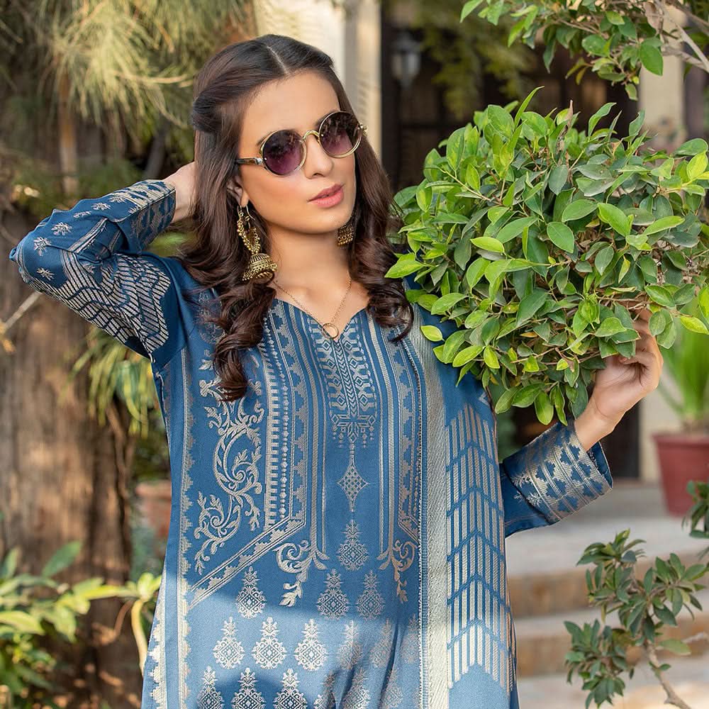 RA PEACH Jacquard Baroshia unstitched 3pc Suit, Women, 3Pcs Shalwar Suit, Chase Value, Chase Value