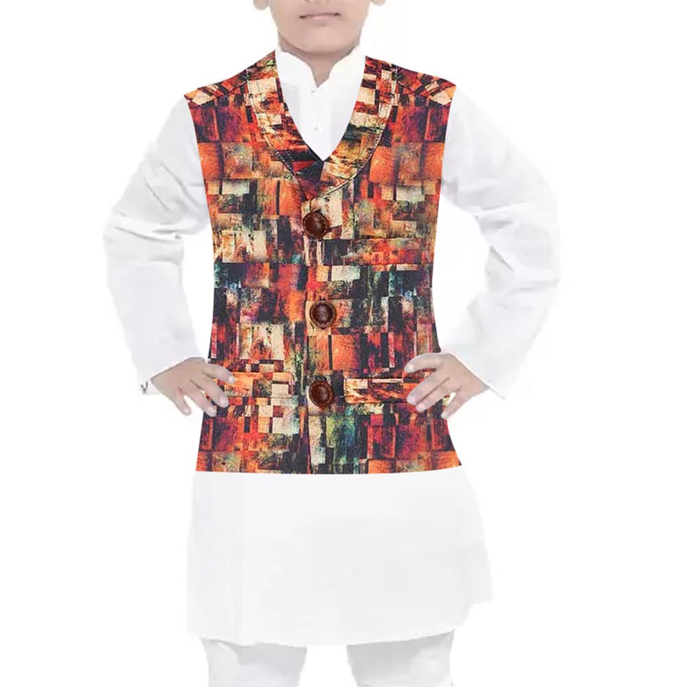 Boys Digital Waistcoat - Multi, Kids, Boys Waistcoats, Chase Value, Chase Value