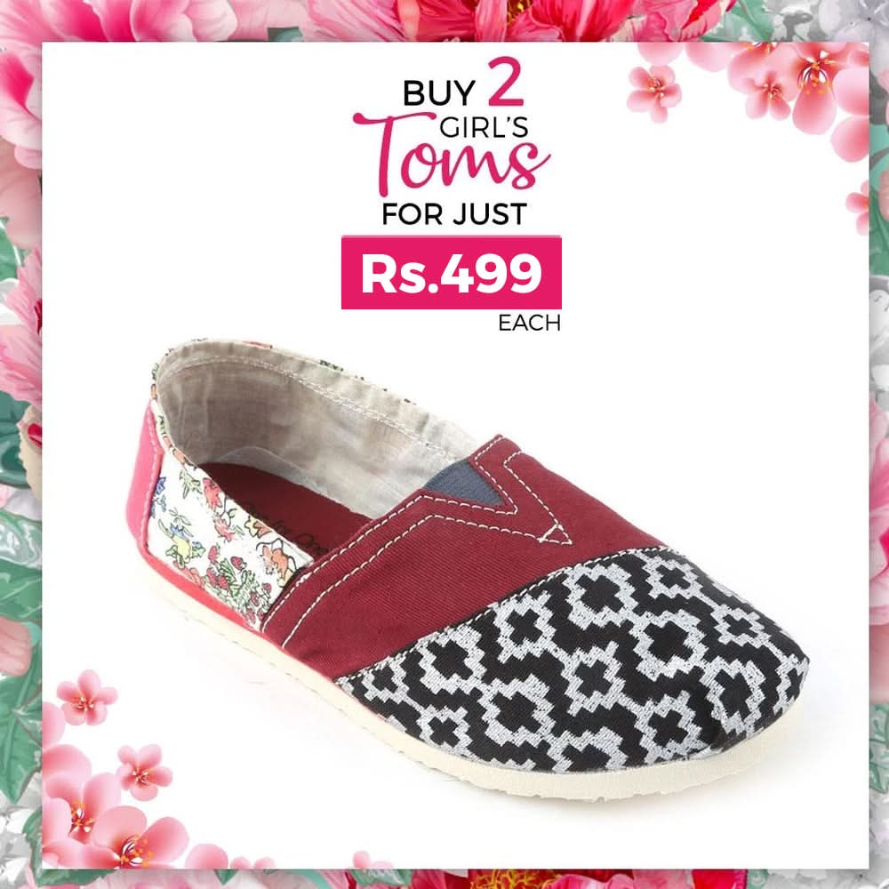 Girls Printed Toms - Purple, Kids, Girls Sneakers And Shoes, Chase Value, Chase Value