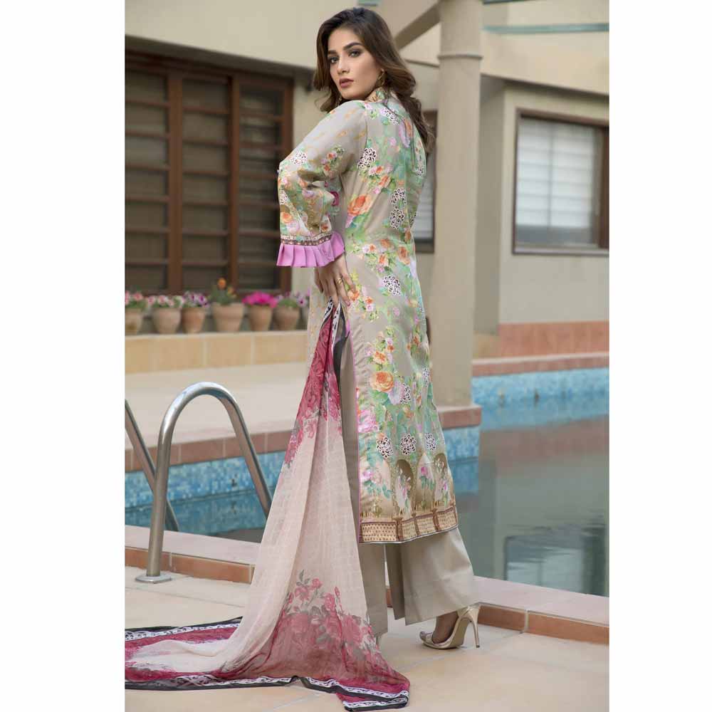 Zmaria Embroidered Lawn Un-Stitched Suit - 6B, Women, 3Pcs Shalwar Suit, ZS Textiles, Chase Value