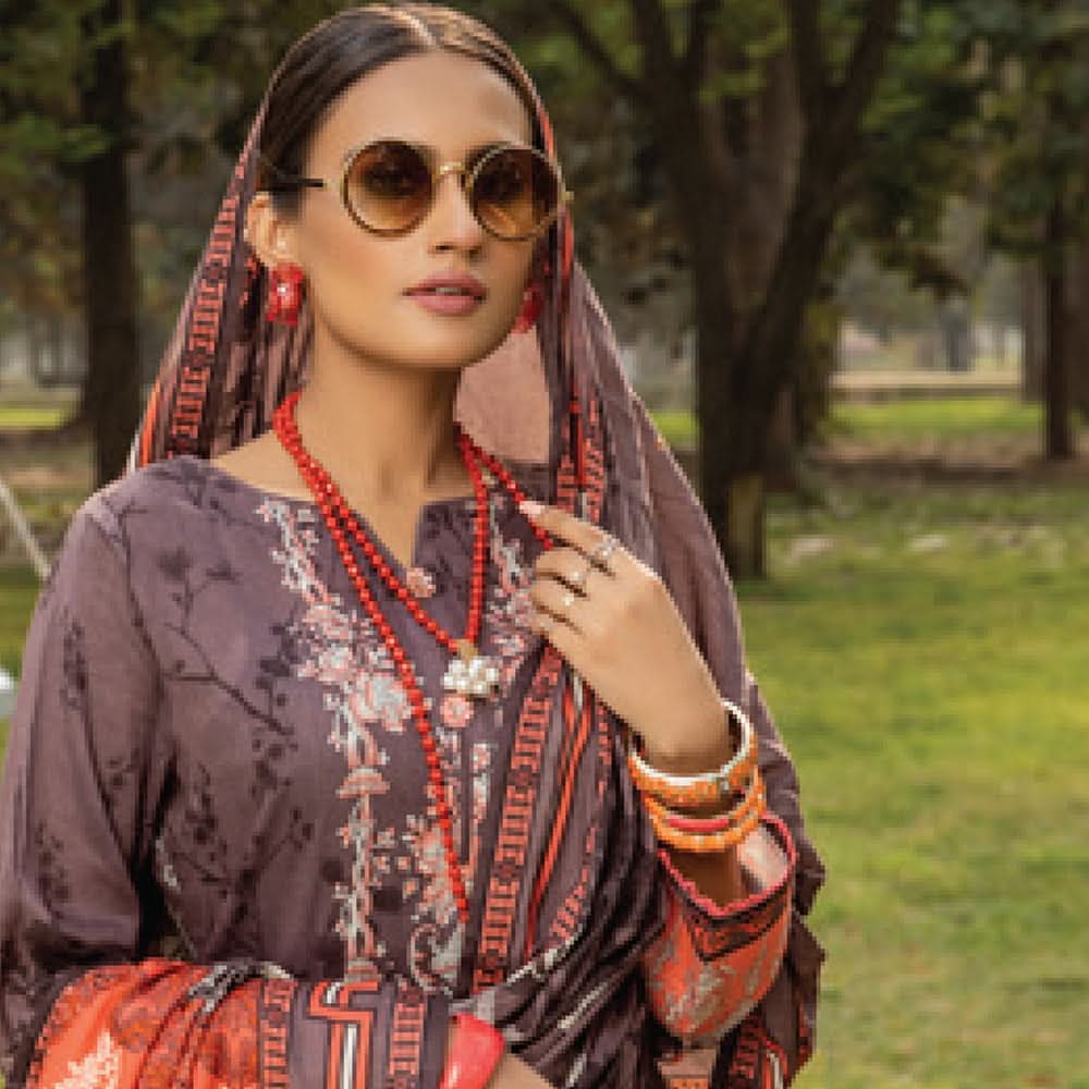 Anum Classic Printed Lawn 3 Pcs Un-Stitched Suit Vol 3 - 6-C, Women, 3Pcs Shalwar Suit, Al-Zohaib Textiles, Chase Value