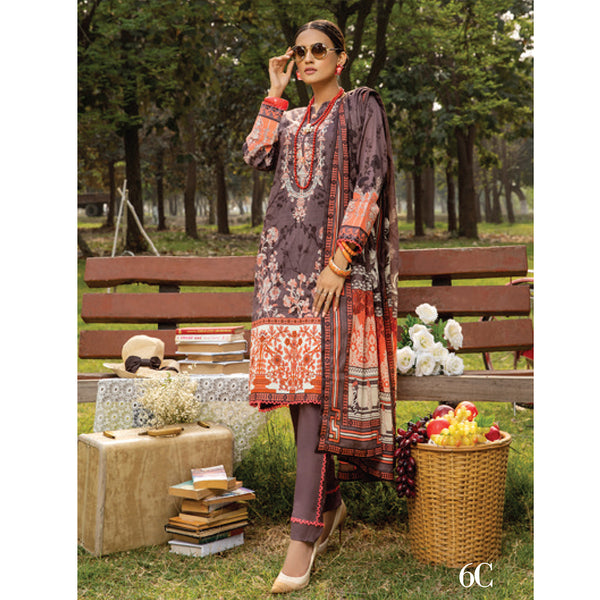 Anum Classic Printed Lawn 3 Pcs Un-Stitched Suit Vol 3 - 6-C, Women, 3Pcs Shalwar Suit, Al-Zohaib Textiles, Chase Value