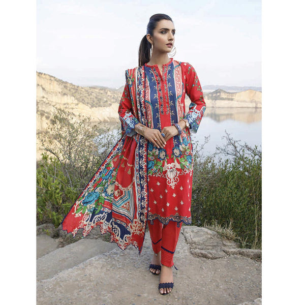 Monsoon Printed Lawn 3 Pcs Un-Stitched Suit Vol 2 - 7-C, Women, 3Pcs Shalwar Suit, Al-Zohaib Textiles, Chase Value
