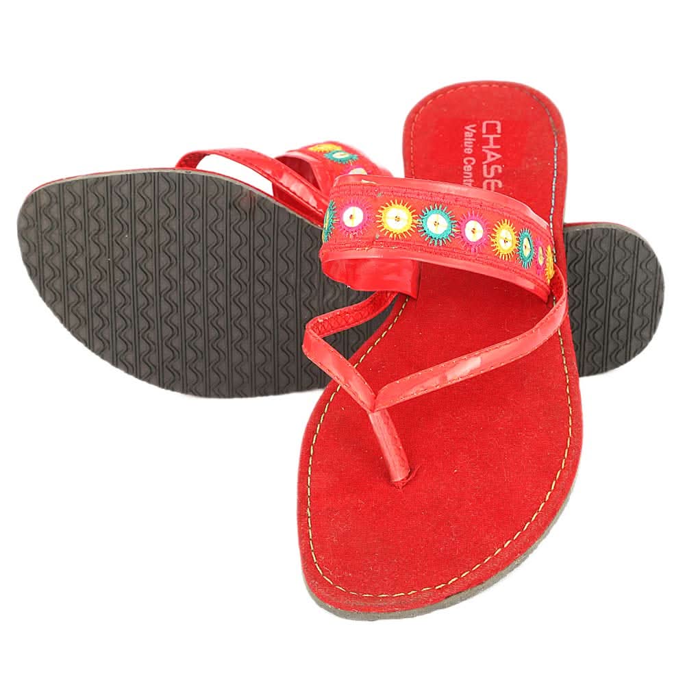 Women's Slipper (705) - Red, Women, Slippers, Chase Value, Chase Value
