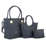 Women's Handbag 3 Pcs (7711) - Blue, Women, Bags, Chase Value, Chase Value