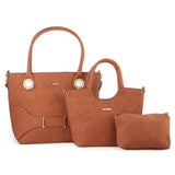 Women's Handbag 3 Pcs (7711) - Brown, Women, Bags, Chase Value, Chase Value