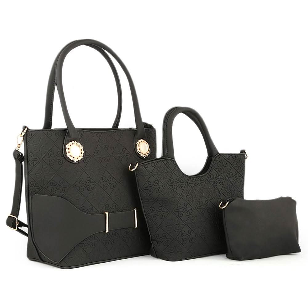Women's Handbag 3 Pcs (7711) - Black, Women, Bags, Chase Value, Chase Value