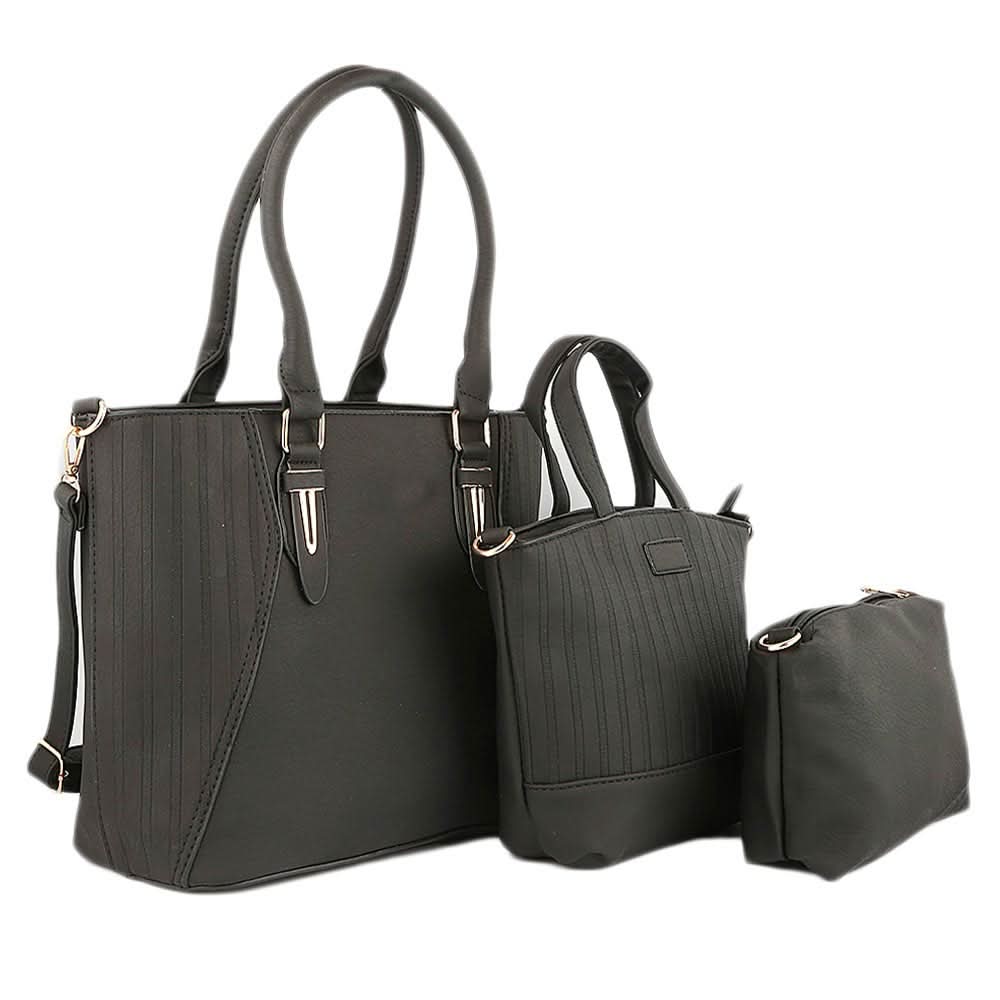 Women's Handbag 3 Pcs (7713) - Black, Women, Bags, Chase Value, Chase Value