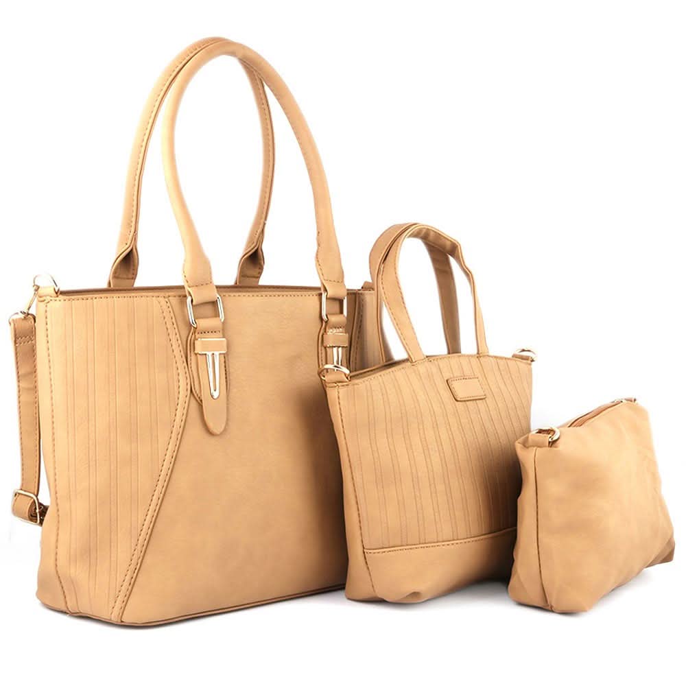 Women's Handbag 3 Pcs (7713) - Khaki, Women, Bags, Chase Value, Chase Value