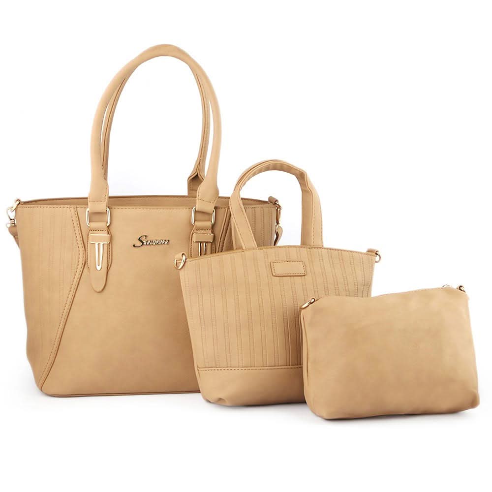 Women's Handbag 3 Pcs (7713) - Khaki, Women, Bags, Chase Value, Chase Value