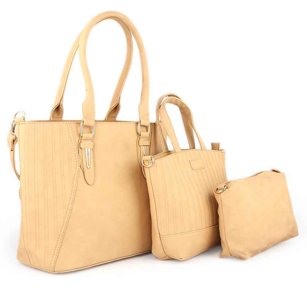 Women's Handbag 3 Pcs (7713) - Apricot, Women, Bags, Chase Value, Chase Value