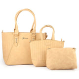 Women's Handbag 3 Pcs (7713) - Apricot, Women, Bags, Chase Value, Chase Value