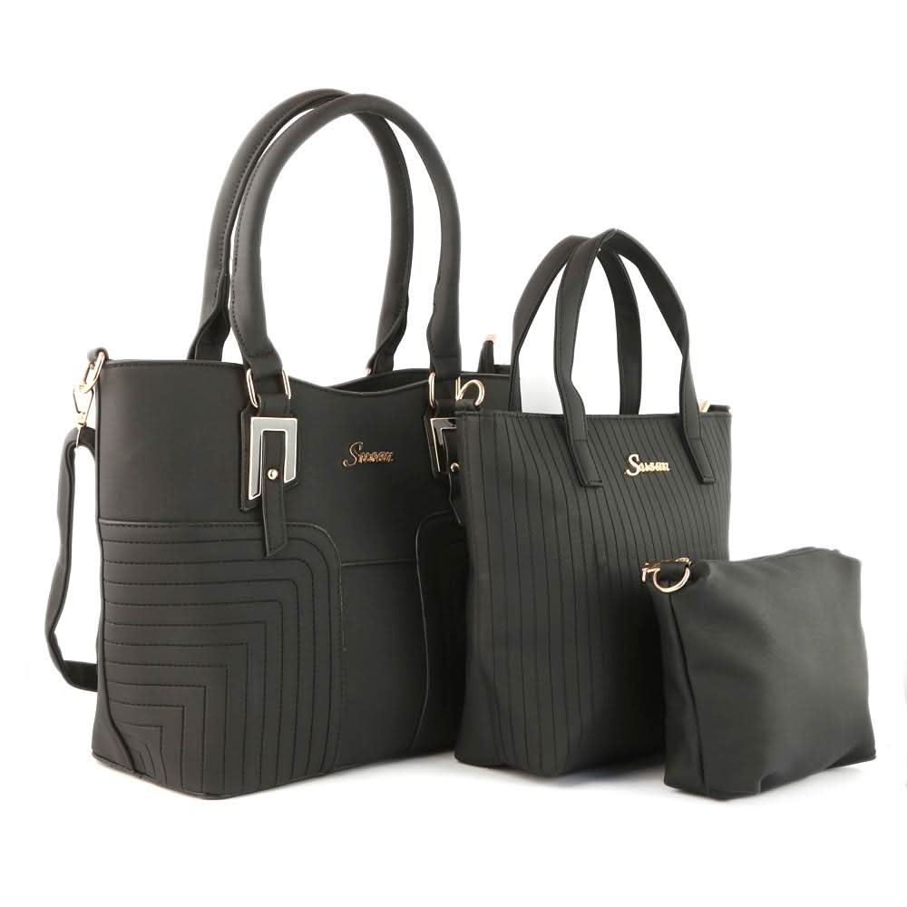 Women's Handbag 3 Pcs (785) - Black, Women, Bags, Chase Value, Chase Value