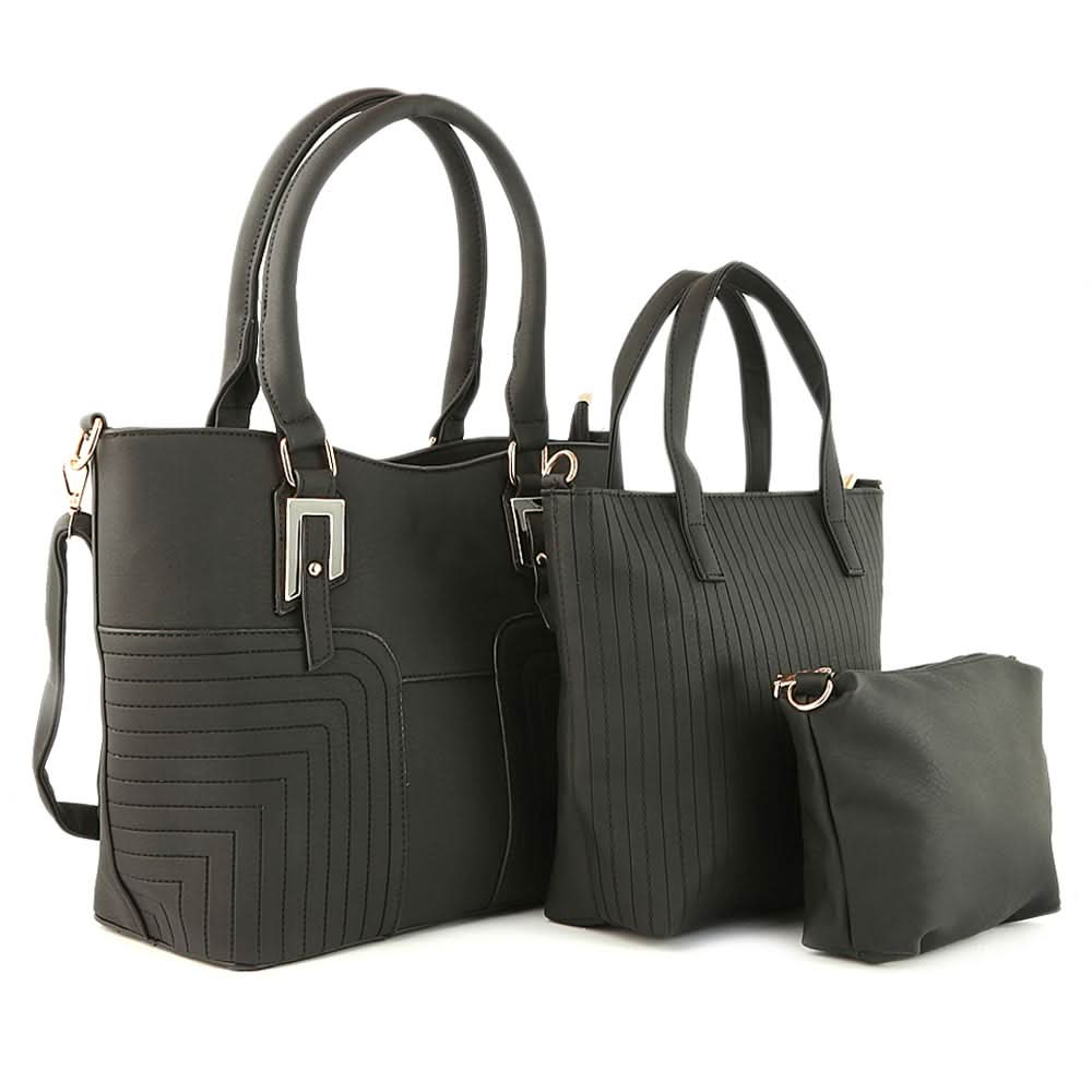 Women's Handbag 3 Pcs (785) - Black, Women, Bags, Chase Value, Chase Value