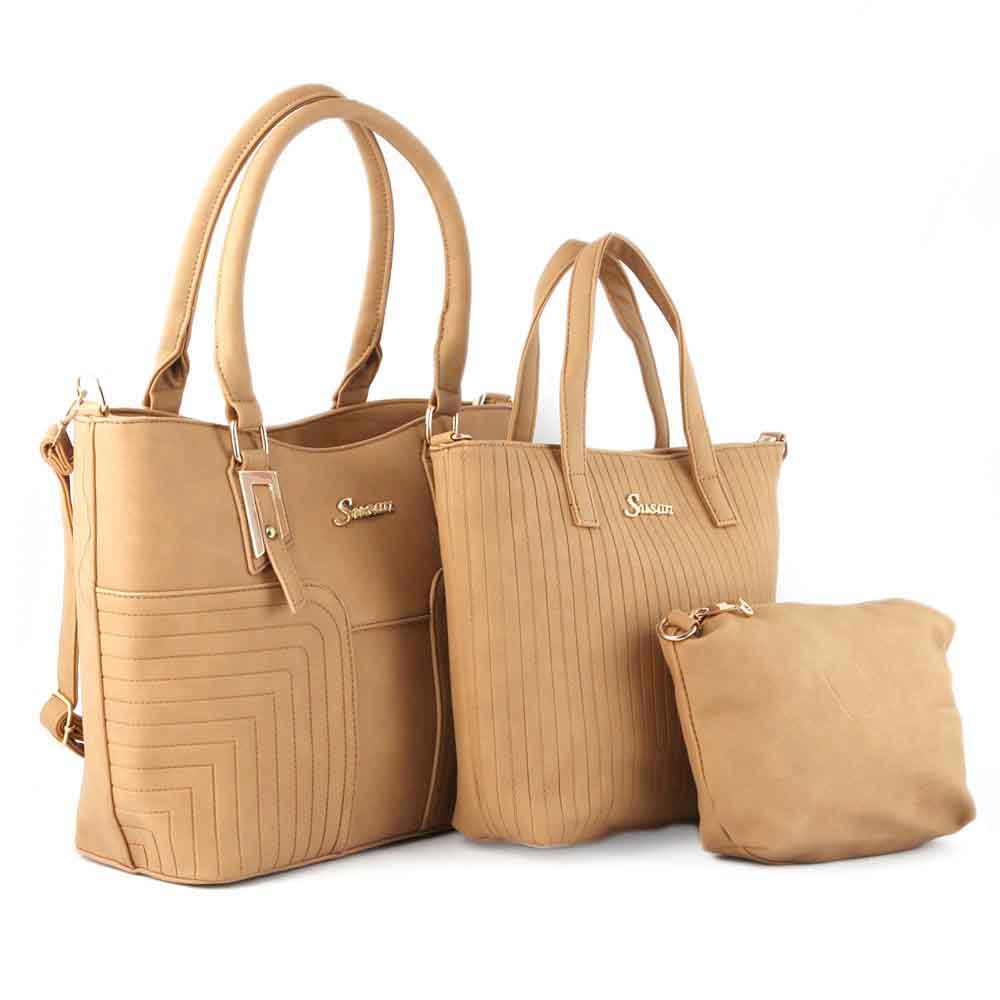 Women's Handbag 3 Pcs (785) - Apricot, Women, Bags, Chase Value, Chase Value
