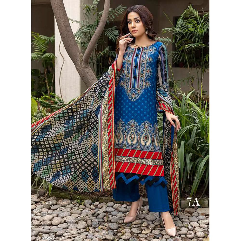 Anum Printed Lawn Unstitiched 3Pcs Suit V1 - A-7, Women, 3Pcs Shalwar Suit, Al-Zohaib Textiles, Chase Value