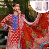 Zobia Noor Embroidered Lawn 3 Piece Un-Stitched Suit - ZN-06A, Women, 3Pcs Shalwar Suit, Salam's Textiles, Chase Value