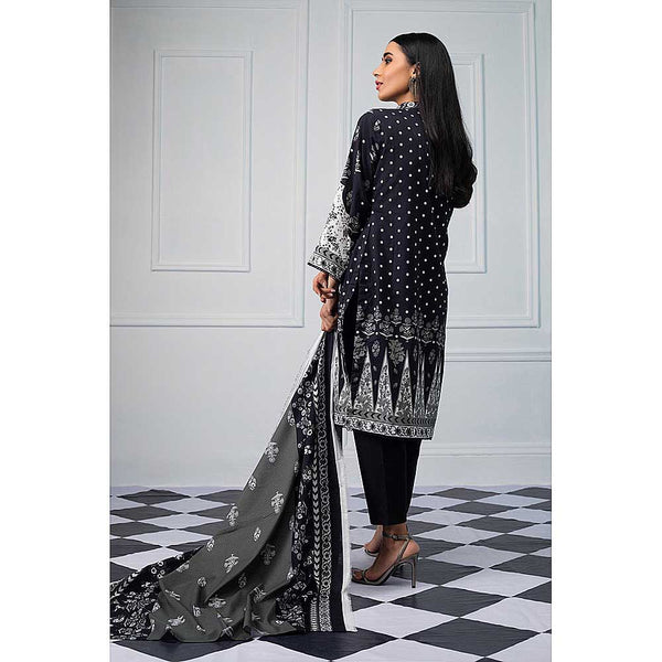 Salina Black & White Printed Lawn 3 Piece Un-Stitched Suit - 07, Women, 3Pcs Shalwar Suit, Regalia Textiles, Chase Value