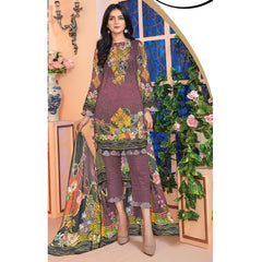 Saqaffat Digital Printed Dhanak 3 Pcs Un-Stitched Suit - 07, Women, 3Pcs Shalwar Suit, Ulfat Textile, Chase Value